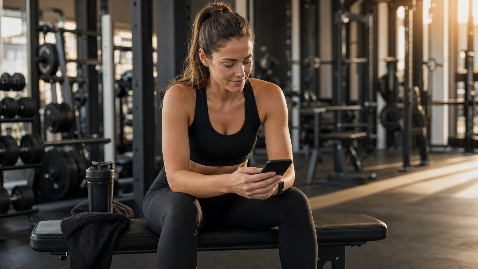 Athletin registriert sich am Smartphone für das Creatin24 Empfehlungsprogramm